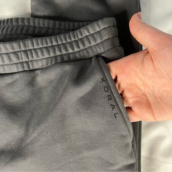 Koral Grey Size S Aria Sweatpant Gym Athleisure Pocket Elastic Waist - Picture 4 of 8